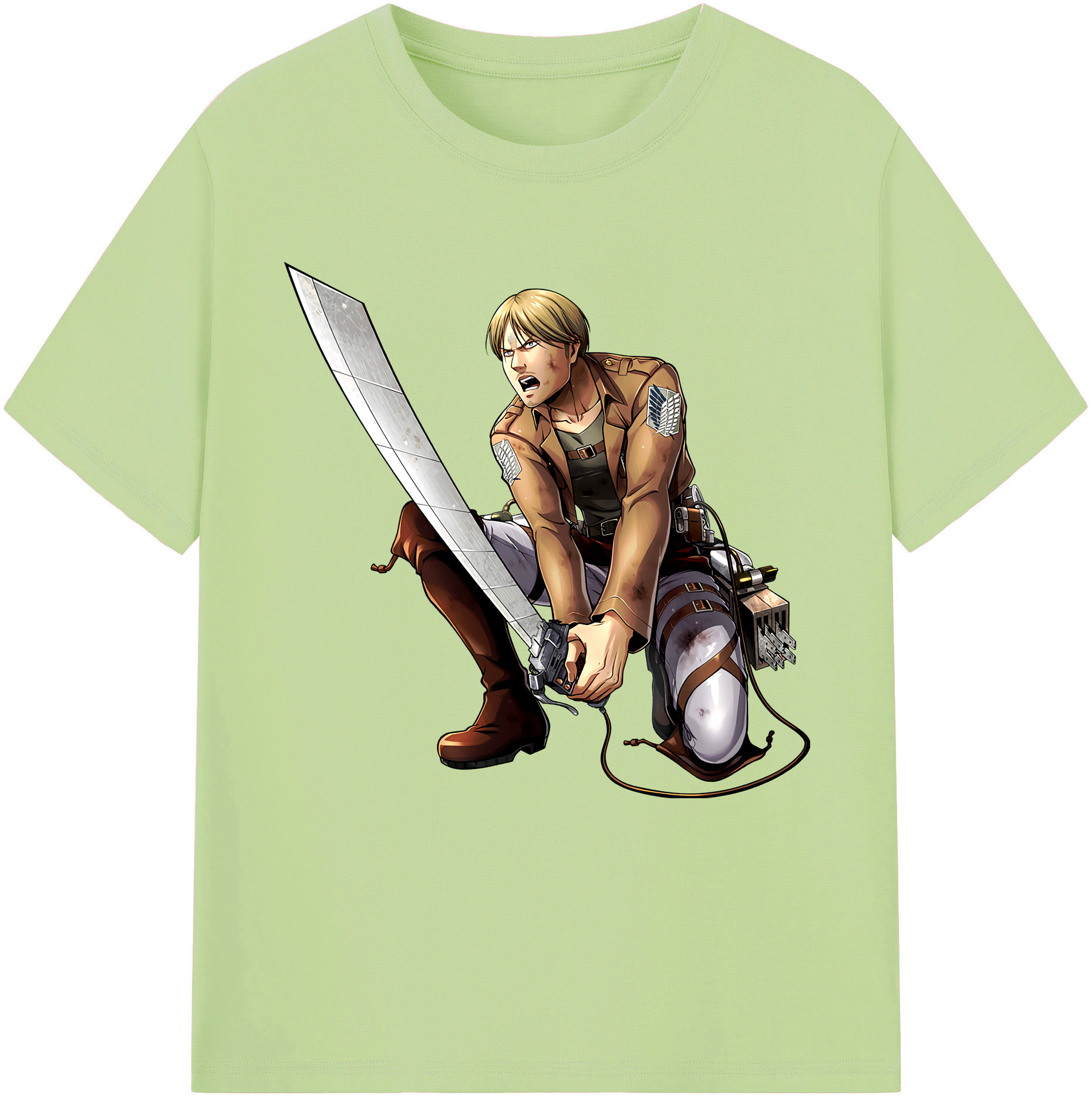 （画像用） 進撃の巨人 ミケ·ザカリアス Attack on Titan Mike Zakarius 綿100％半袖Tシャツ（フロントプリント）